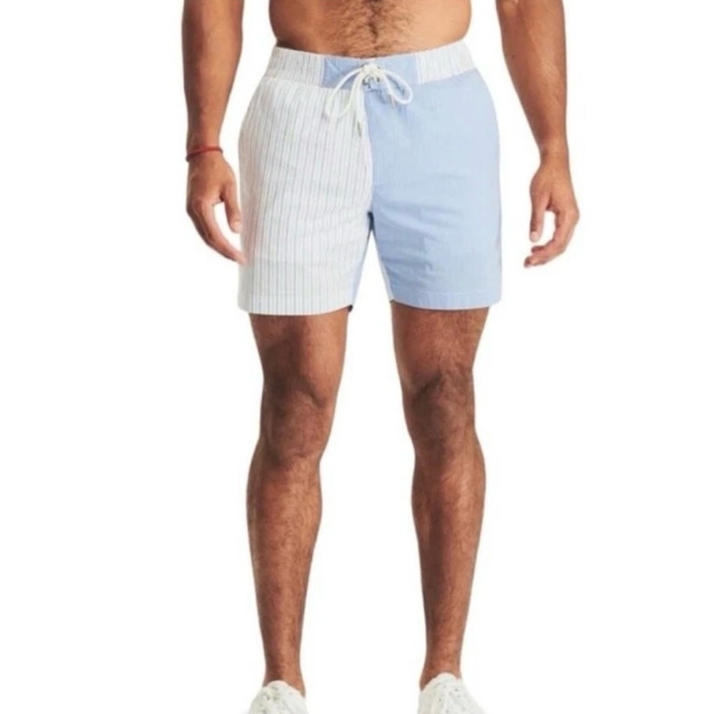 Ser.O.Ya Mens Ziggy Stripe Combo Swim Trunk Shorts Sz Large Blue 100% Cotton